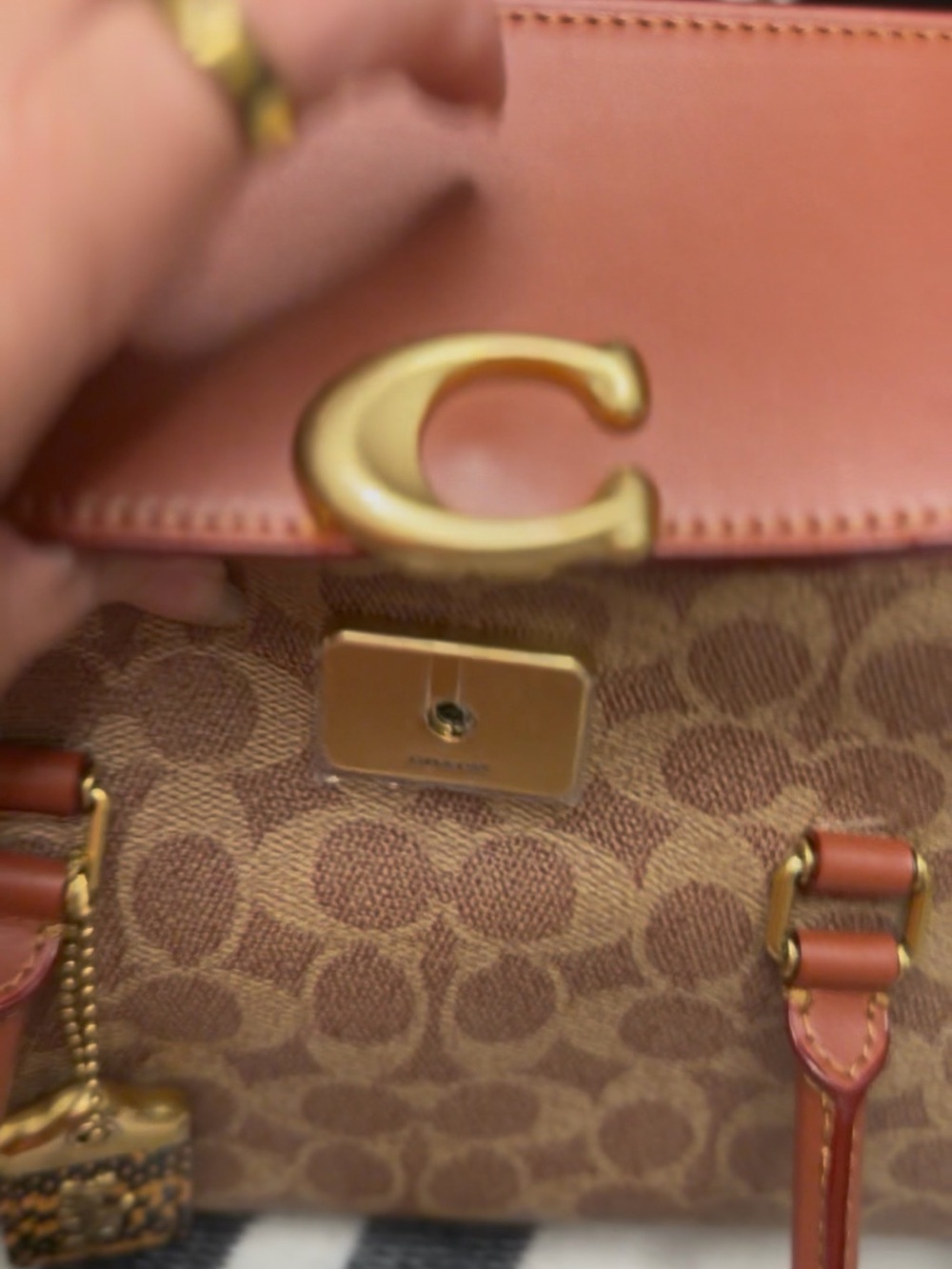 Coach Brown Signature Canvas Satchel with brown Leather Flap - Picture 4 of 7